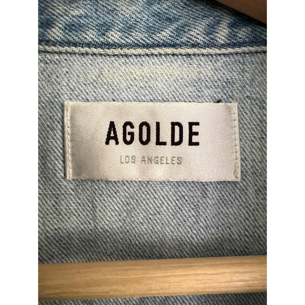 Agolde 100% Organic Cotton Womens Denim Vest Y2K Indie Sleaze Western Size M - Picture 9 of 14